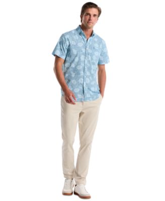 Men's All-Over Flower Print Collared Shirt