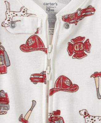 Baby Boys' Firetruck Snug Fit One-Piece Pajama