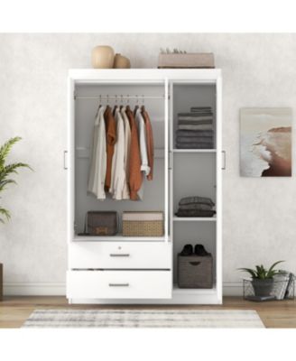 Streamdale 3-Door Wardrobe with 2 Drawers, White