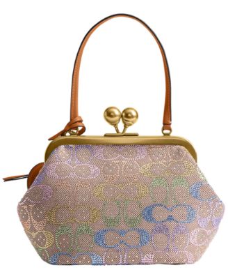 Kisslock Small Crystal Signature Jacquard Frame Bag 16