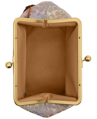 Kisslock Large Crystal Signature Jacquard Frame Bag 30