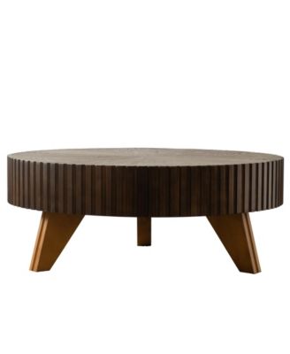 35.4 "Round Retro Coffee Table, Coffee Table Suitable For Coffee and Home Decor