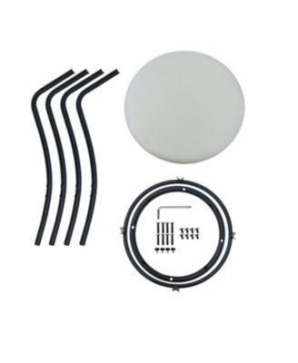 Backless Bar Stools Set of 2 - Black & Cream