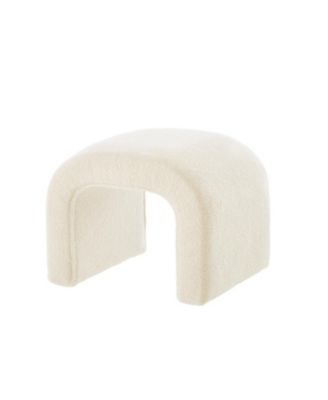 U-Shaped Teddy Ottoman Bench Set of 3- Cream