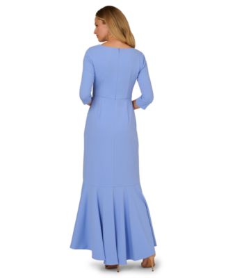 Women's Asymmetrical Bead Crepe Gown