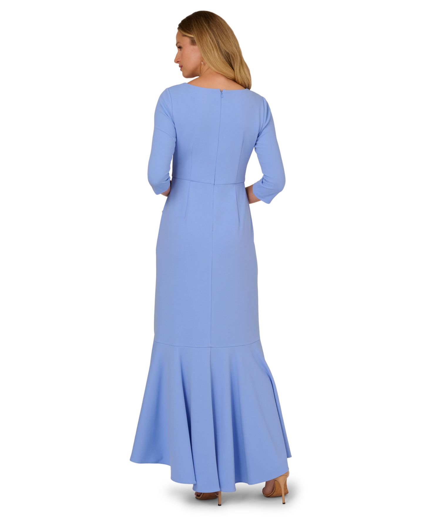 Женские платья Adrianna Papell Asymmetrical Bead Crepe Gown, цвет: Ледяной — фото 3