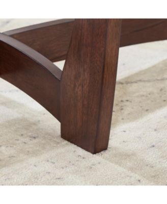 Streamdale 48" Oval Glass Coffee Table, Cherry Finish