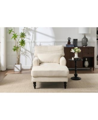 Modern White Chaise Lounge Sofa Recliner