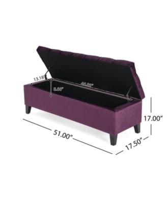 Contemporary Button-Tufted Diamond Stitch Storage Ottoman Bench