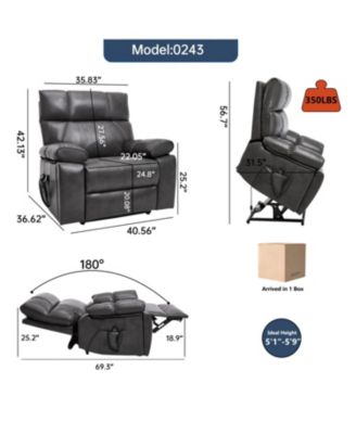 Leatheraire Power Lift Recliner w/ Heat & Massage