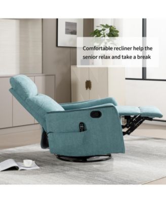 Heat Massage Rocker Recliner Chair, Blue-Green