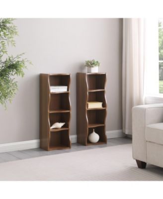 Streamdale Wavy 8-Layer Adjustable Bookshelf - Narrow & Multifunctional