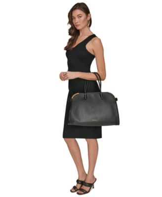Satin Leather Medium Tote Bag