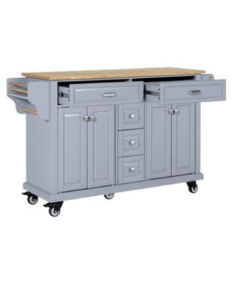 Cambridge Wood Top Kitchen Island with Storage