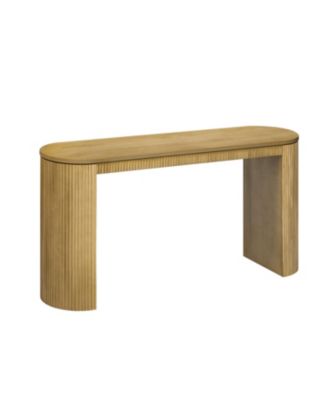 Curved Design Console Table with Unique Vertical Stripe Design, Suitable for Living Room,Study and Entrance