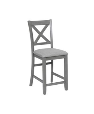 Counter Height Chairs Set of 4, Padded Seat, Gray