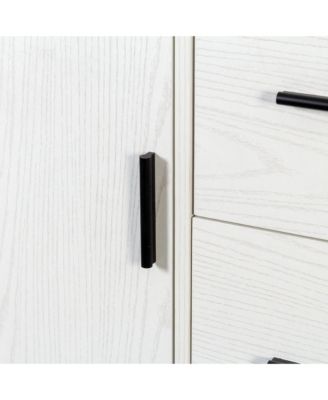 Streamdale White Bookshelf with Pegboard & Drawer, 9 Cubbies