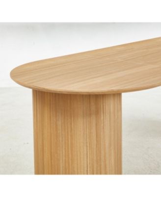 MDF Pedestal Dining Table - Modern Style, Easy Assembly