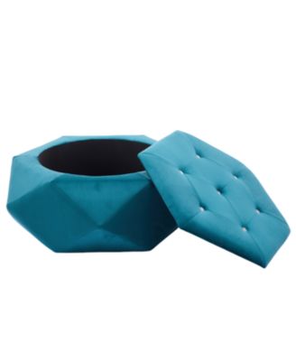  Velvet Diamond Tufted Storage Ottoman - Footrest/Seating