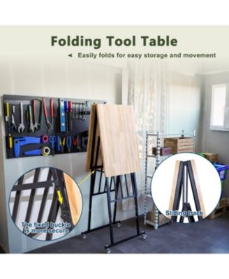 Streamdale Folding Butcher-Block Workbench - Portable Utility Table