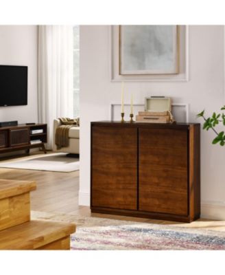 Walnut Sideboard Buffet Cabinet with Outlets