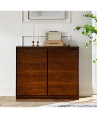 Walnut Sideboard Buffet Cabinet with Outlets