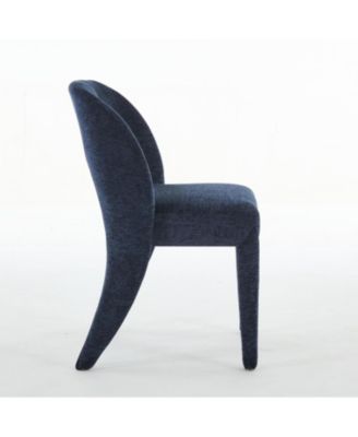 Streamdale Blue Chenille Dining Chairs - Hollow Back, Set of 2