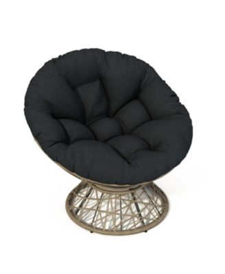 40" Ergonomic Wicker Chair with Cloud Cushion and 3-Proof Cover for Indoor Comfort