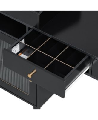 Vanity Desk with Drawers Cabinet & Charging Port