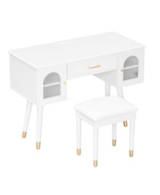 Vanity Makeup Table Set Charging Port