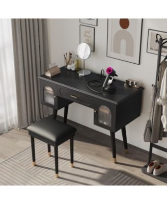 Vanity Makeup Table Set Charging Port