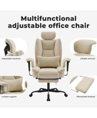 Ergonomic Office Chair 200kg Lumbar Support Beige