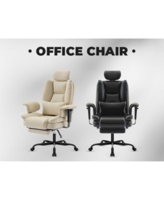 Ergonomic Office Chair 200kg Lumbar Support Headrest - Black