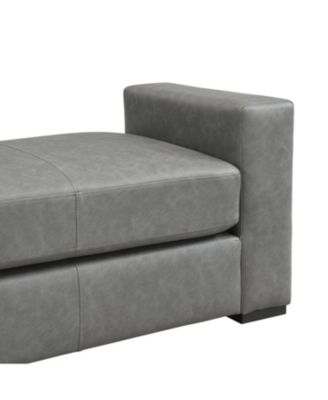 Stylish and Durable Grey Faux Leather Ottoman