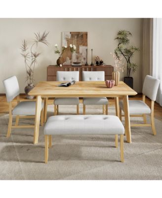 Retro Dining Table, Seats 6, Rubberwood Legs