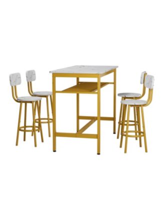 Kitchen Counter Height Table Set (Bar Table with 4 Chairs):