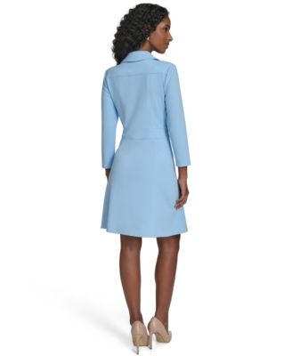 Women's Zip-Front Fit and Flare Dress