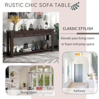 Console Table with Storage and Shelf