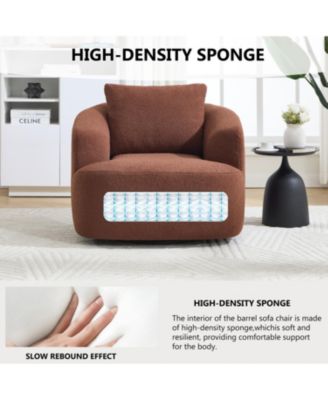 Streamdale Swivel Teddy Fleece Comfy Chair with Pillow