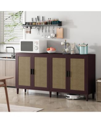70" Rattan Buffet Cabinet with Storage