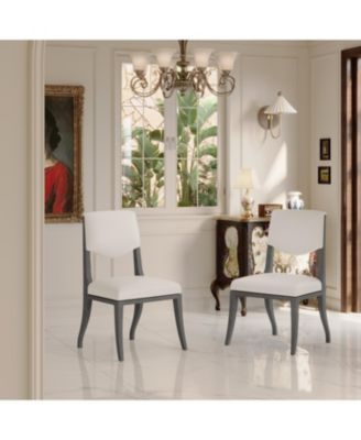  Oak Gray Upholstered Dining Chairs (Set of 2)