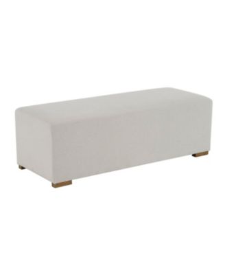 Streamdale Simple White Long Ottoman, Practical Furniture for Living Room and Bedroom