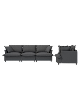 Streamdale 2-Piece Chenille Sofa Set with Pillows 3-Seater Sofa & Armchair