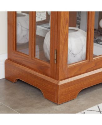 + 1 Pc + Wood (Dark Oak) + LED Lighting + Curio Cabinet