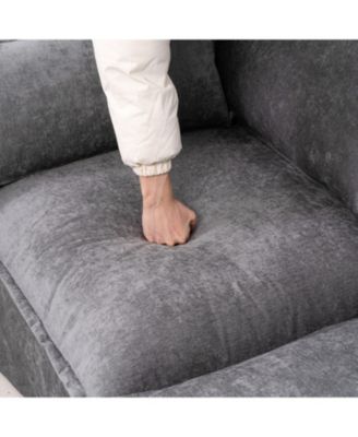 Modern L-Shaped Sectional Sofa with Ottoman