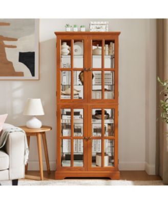 + Dark Oak + Wood/Glass + Adjustable Shelves + Curio Cabinet