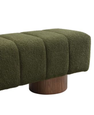 Streamdale Green Boucle Upholstered Dining/Entryway Bench
