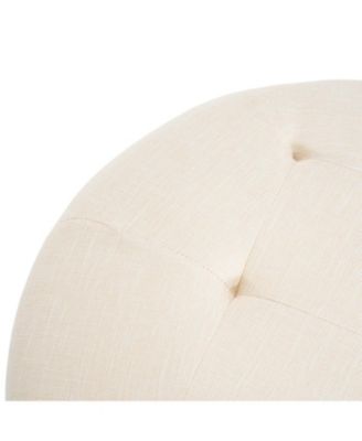 Button Tufted Round Ottoman, Beige, Small version