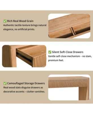 Streamdale 60" Modern 2-Drawer Fluted Console Table