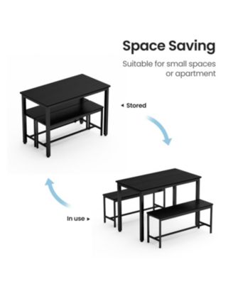 Industrial Dining & Bar Set with Benches